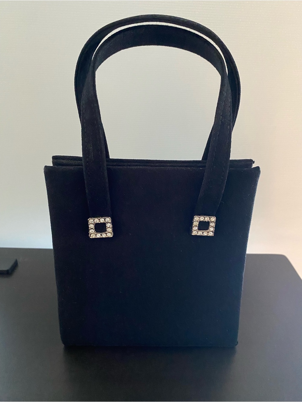 Indeed Black Bag with Crystal Accents